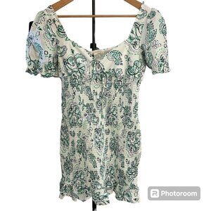 Glamorous Dress Womens Size 8 Smocked Floral Coastal Beachy Ruffle Cottagecore